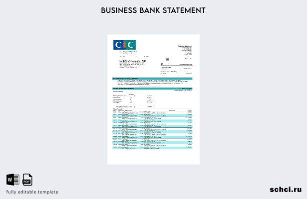 цифровая загрузка выписки о предприятии CIC Bank в формате Word и PDF шаблона
